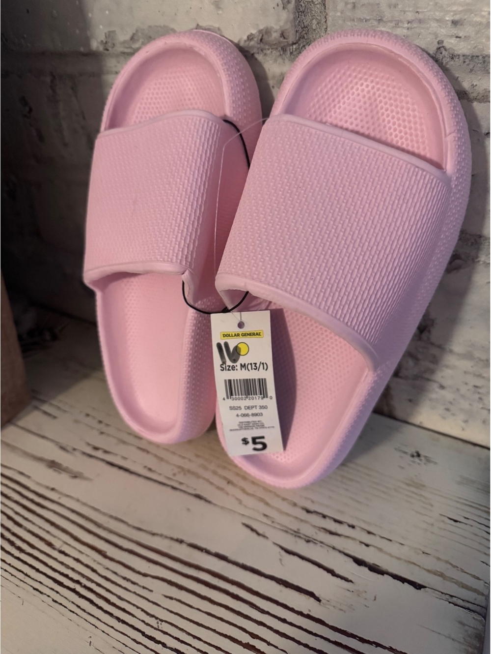 Pink Girls' Slide Sandals Size M 13/1